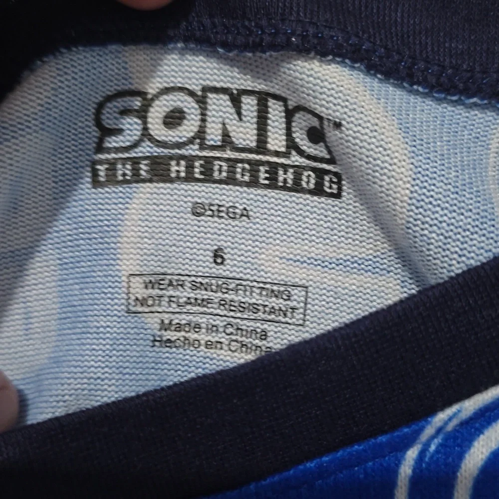 Sonic the Hedgehog Blue Pajama Set‎ Size 6